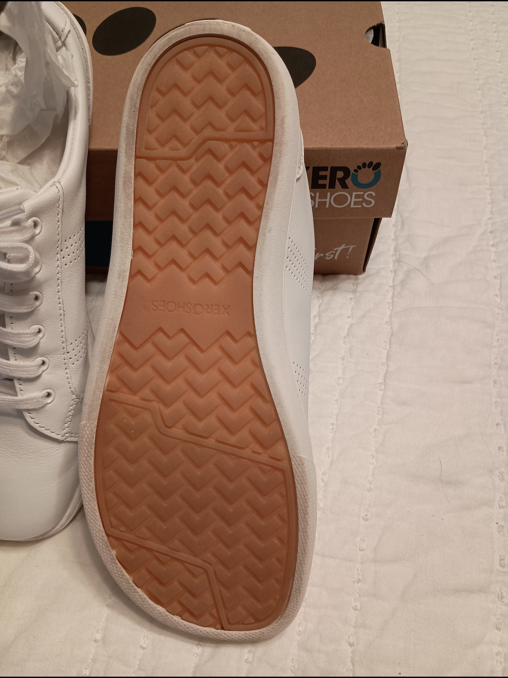 Xero Shoes Barefoot White Leather Sneakers - Picture 3 of 4
